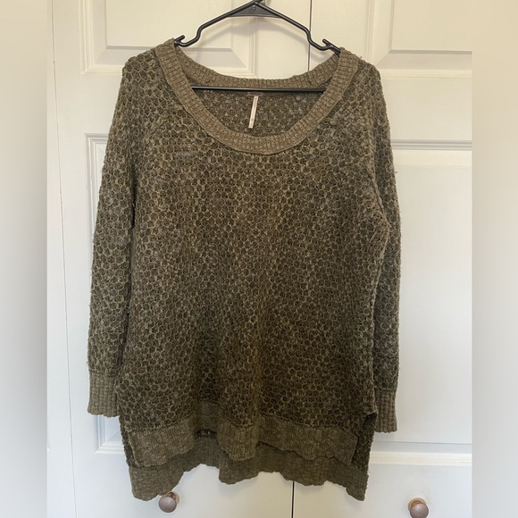 Free People Sweaters - Free People Textured Olive Sweater XS